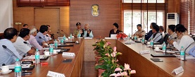 The Governor of Arunachal Pradesh Shri P.B. Acharya, Chairman, North East Zone Cultural Centre (NEZCC) chairing the Programme Committee (PC) Meeting of NEZCC at Raj Bhavan, Itanagar on 28th August 2017. 